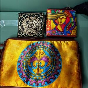 Colorful Artistic Wallet and Pouch Set